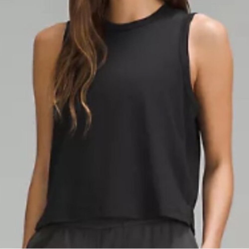 NWT LULULEMON CLASSIC TANK BLACK TANK SIZE  6 cotton black nwt - Picture 2 of 6